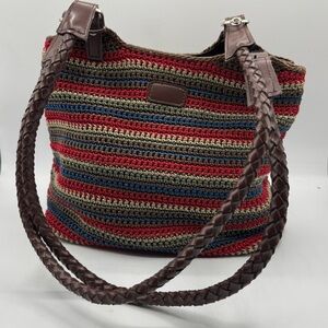 Striped Multicolor Crochet Tote Bag